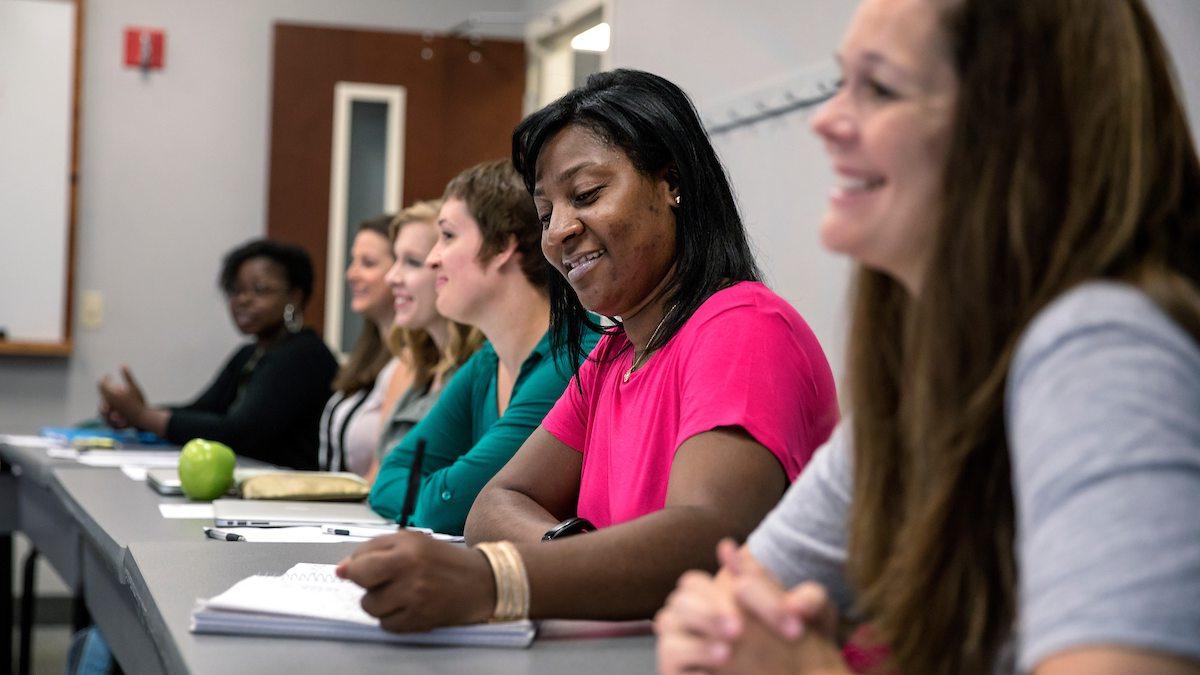 Students smiling in class