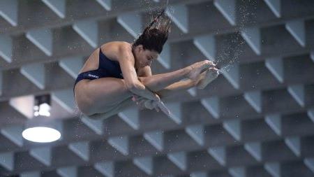 Aranza Vazquez University of North Carolina Womens Diving v UNC-Asheville 3-meter dive.